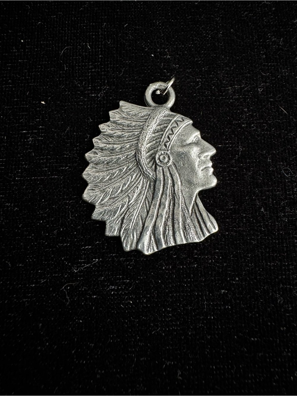 Silver-Tone Native Headdress Pendant Necklace for Women